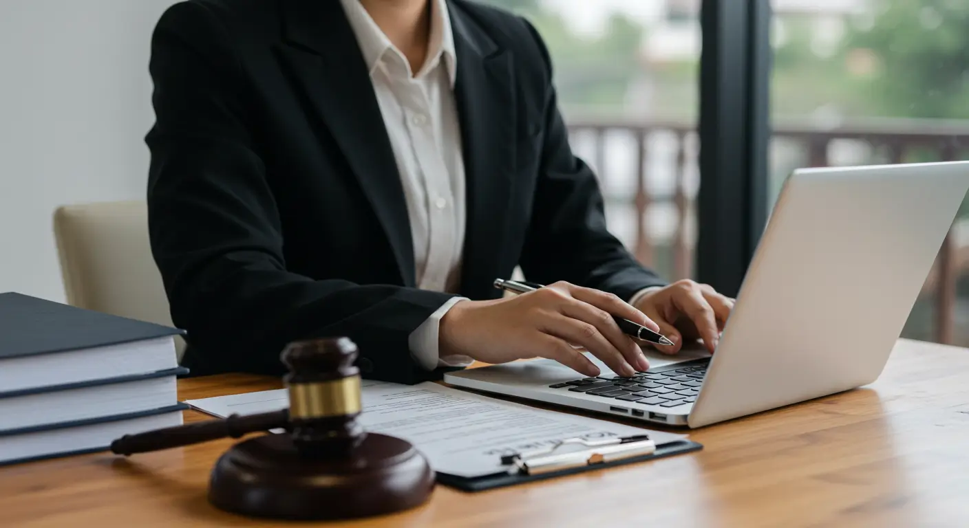 advogada trabalhando no escritório